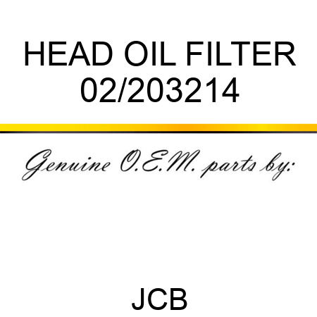 HEAD OIL FILTER 02/203214