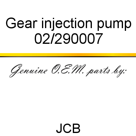 Gear, injection pump 02/290007