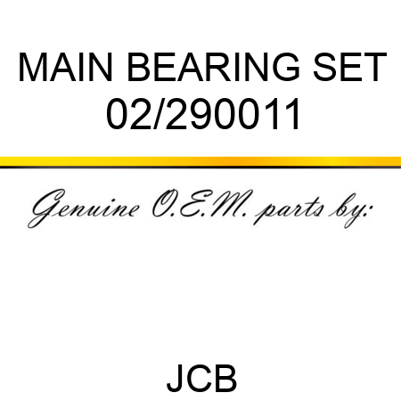 MAIN BEARING SET 02/290011