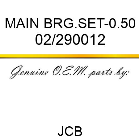 MAIN BRG.SET-0.50 02/290012