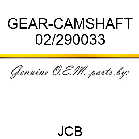 GEAR-CAMSHAFT 02/290033