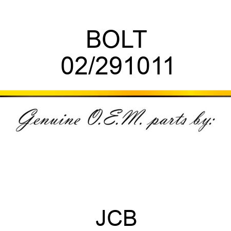 BOLT 02/291011