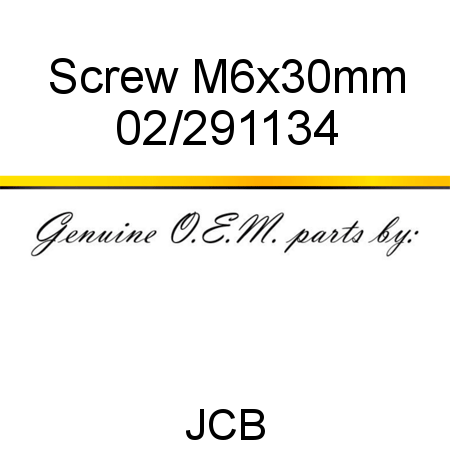 Screw, M6x30mm 02/291134