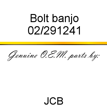 Bolt, banjo 02/291241