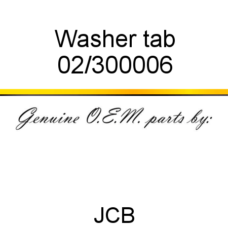Washer, tab 02/300006