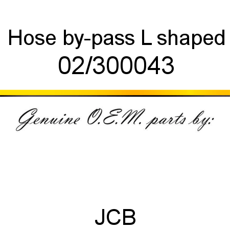 Hose, by-pass, L shaped 02/300043
