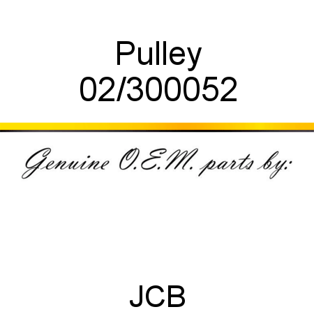 Pulley 02/300052