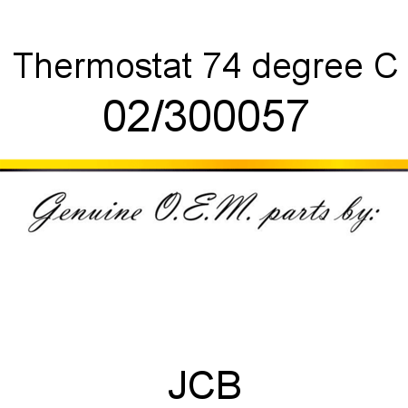 Thermostat, 74 degree C 02/300057