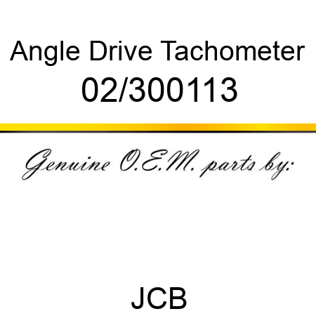 Angle Drive, Tachometer 02/300113