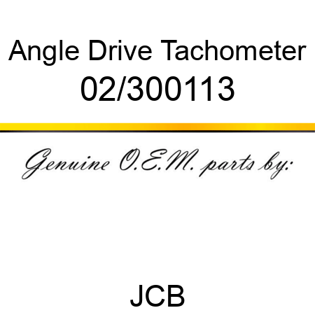 Angle Drive, Tachometer 02/300113