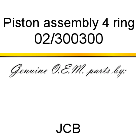 Piston, assembly, 4 ring 02/300300