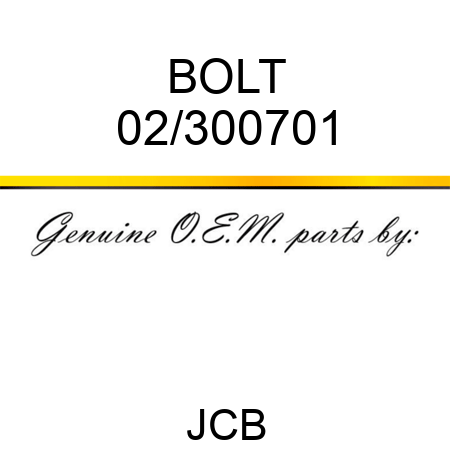 BOLT 02/300701