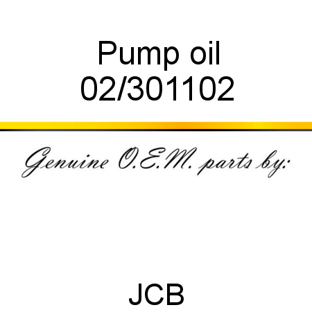 Pump, oil 02/301102