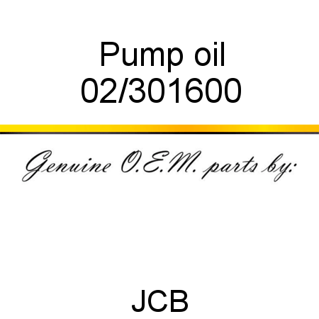 Pump, oil 02/301600