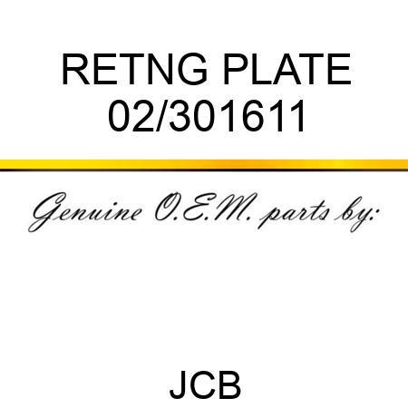 RETNG PLATE 02/301611