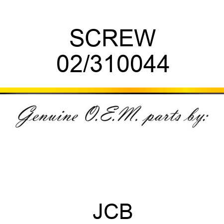 SCREW 02/310044