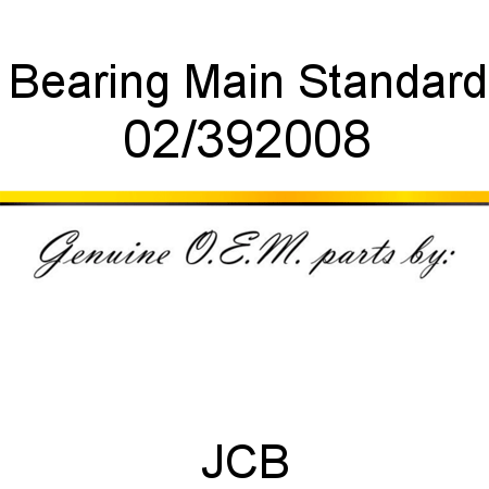 Bearing, Main, Standard 02/392008