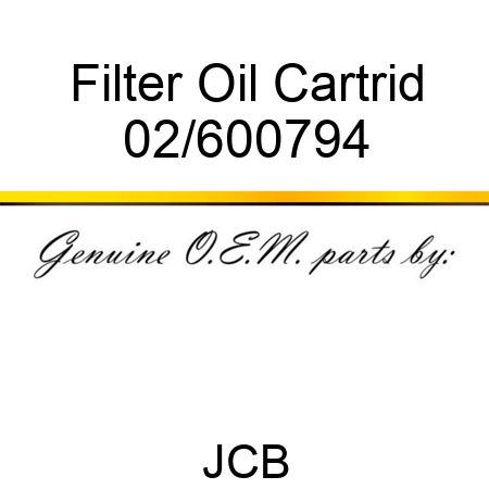 Filter Oil Cartrid 02/600794