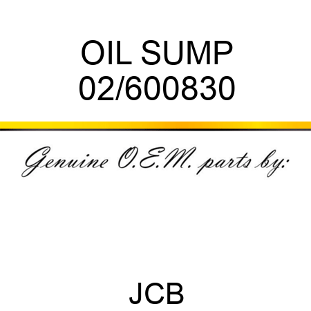 OIL SUMP 02/600830