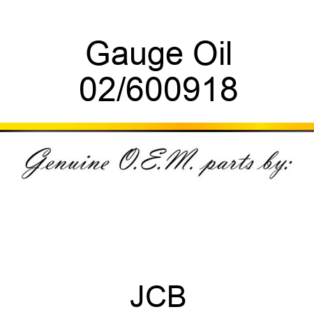 Gauge Oil 02/600918