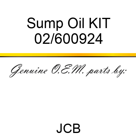 Sump Oil, KIT 02/600924