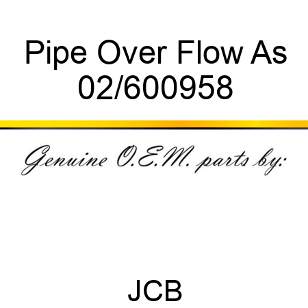 Pipe Over Flow, As 02/600958