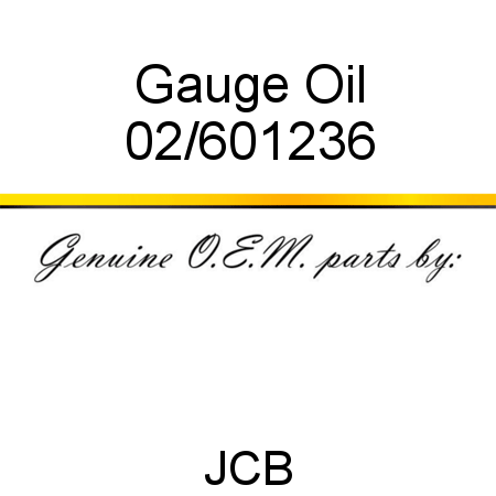 Gauge, Oil 02/601236