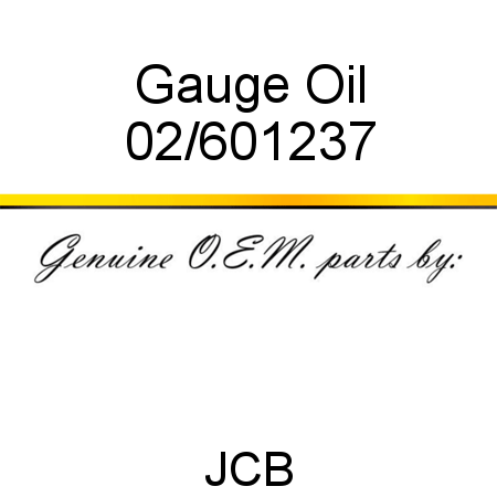 Gauge, Oil 02/601237