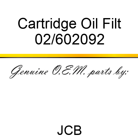 Cartridge Oil Filt 02/602092