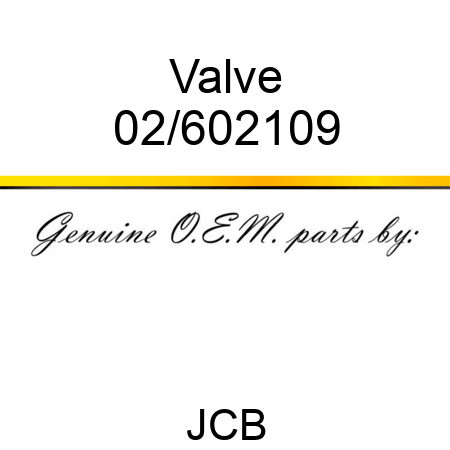 Valve 02/602109