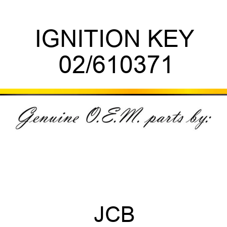 IGNITION KEY 02/610371