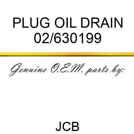 PLUG OIL DRAIN 02/630199