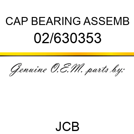 CAP BEARING ASSEMB 02/630353