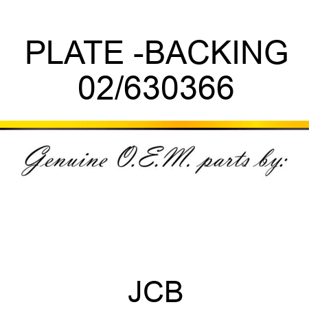 PLATE -BACKING 02/630366