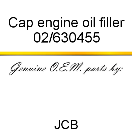 Cap, engine oil filler 02/630455