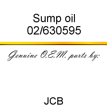 Sump, oil 02/630595