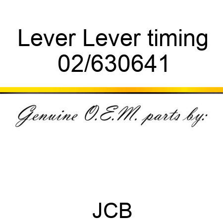 Lever Lever timing 02/630641