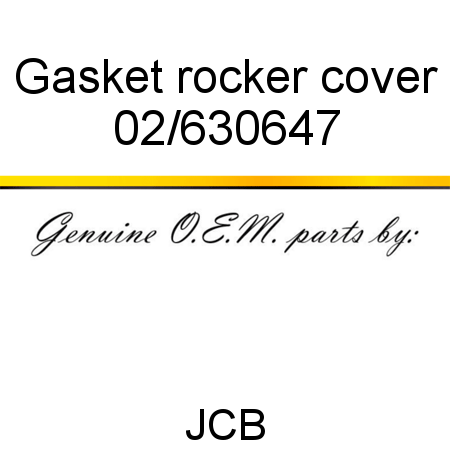 Gasket rocker cover 02/630647