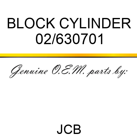 BLOCK CYLINDER 02/630701