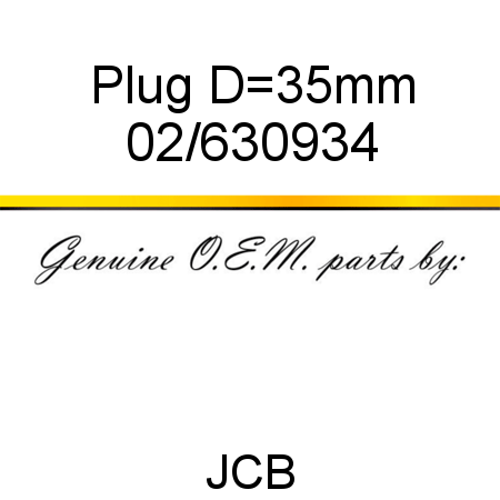 Plug, D=35mm 02/630934