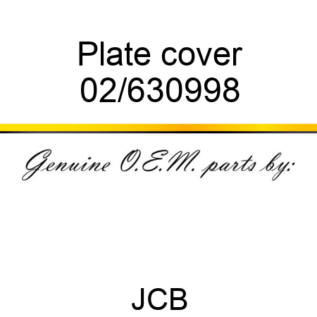 Plate cover 02/630998