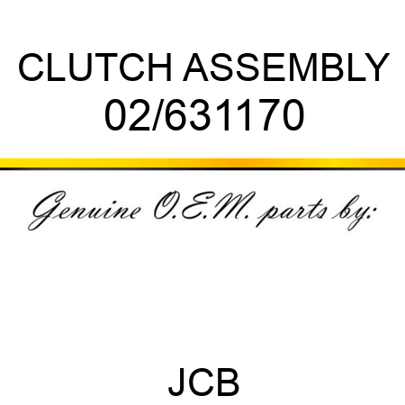 CLUTCH ASSEMBLY 02/631170