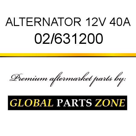ALTERNATOR 12V 40A 02/631200