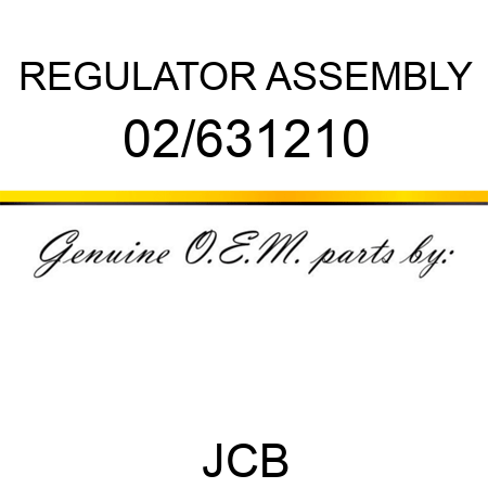 REGULATOR ASSEMBLY 02/631210