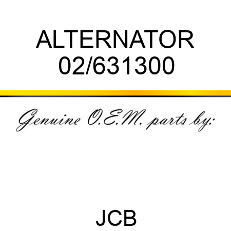 ALTERNATOR 02/631300