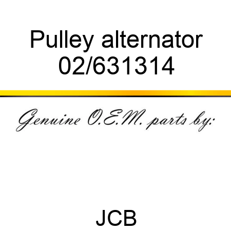 Pulley alternator 02/631314