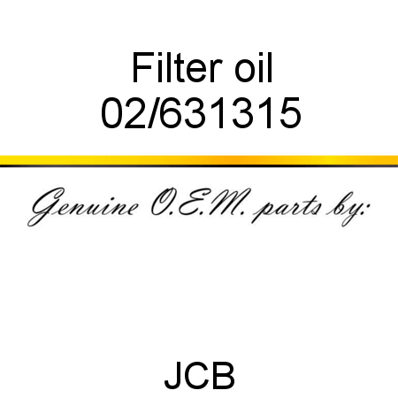 Filter, oil 02/631315