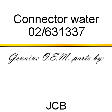 Connector, water 02/631337