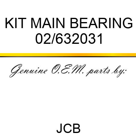 KIT MAIN BEARING 02/632031