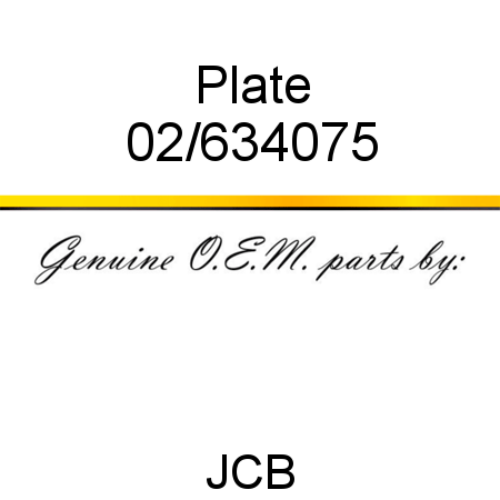 Plate 02/634075